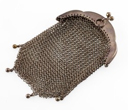Argent Sterling Petit Maille Vintage Pièce/Changer Porte-Monnaie - $188.88