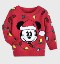 Disney Store Mickey Mouse &amp; Friends Red Holiday Sweater for Baby Boy Sz ... - £22.67 GBP