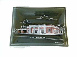 Vintage Black Glass Dish Tray Ashtray First National Bank Miamisburg Ohio 1966 - £11.07 GBP