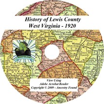 1920 - LEWIS County West Virginia WV - History Genealogy Families Books - CD DVD - £4.57 GBP