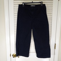 Torrid Pants Capris Size 10 Black Blue Flat Front Stretch Pockets Inseam... - $15.95