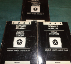 1991 OEM Dodge Dynasty Spirit Lebaron, Ombra Acclaim Fwd Servizio Shop Manual Se - £95.81 GBP