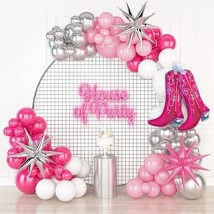 Cowgirl Balloon Garland Kit Large Pack - 18/12/10/5 Inch Hot Pink Pearl Pink Sil - £27.23 GBP