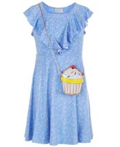 Us Angels Big Kid Girls Printed Dress And Purse 2 Piece Set,Med Blue Size 8 - $64.00