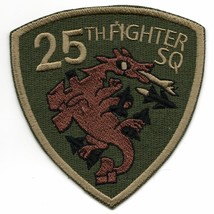 4&quot; Air Force 25TH Fighter Squadron Korea Shield Ocp Embroidered Jacket Patch - £23.12 GBP