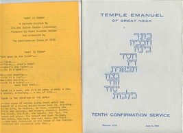 Temple Emanuel of Great Neck New York 1965 Confirmation Program &amp; Cantata - £29.98 GBP