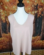 Eileen Fisher Blouse Size L Pink Sleeveless V Neck 100% Linen - £15.48 GBP