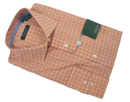 NEW Bobby Jones Collection Fine Cotton Shirt!  Small  Coral Orange Plaid - £55.87 GBP