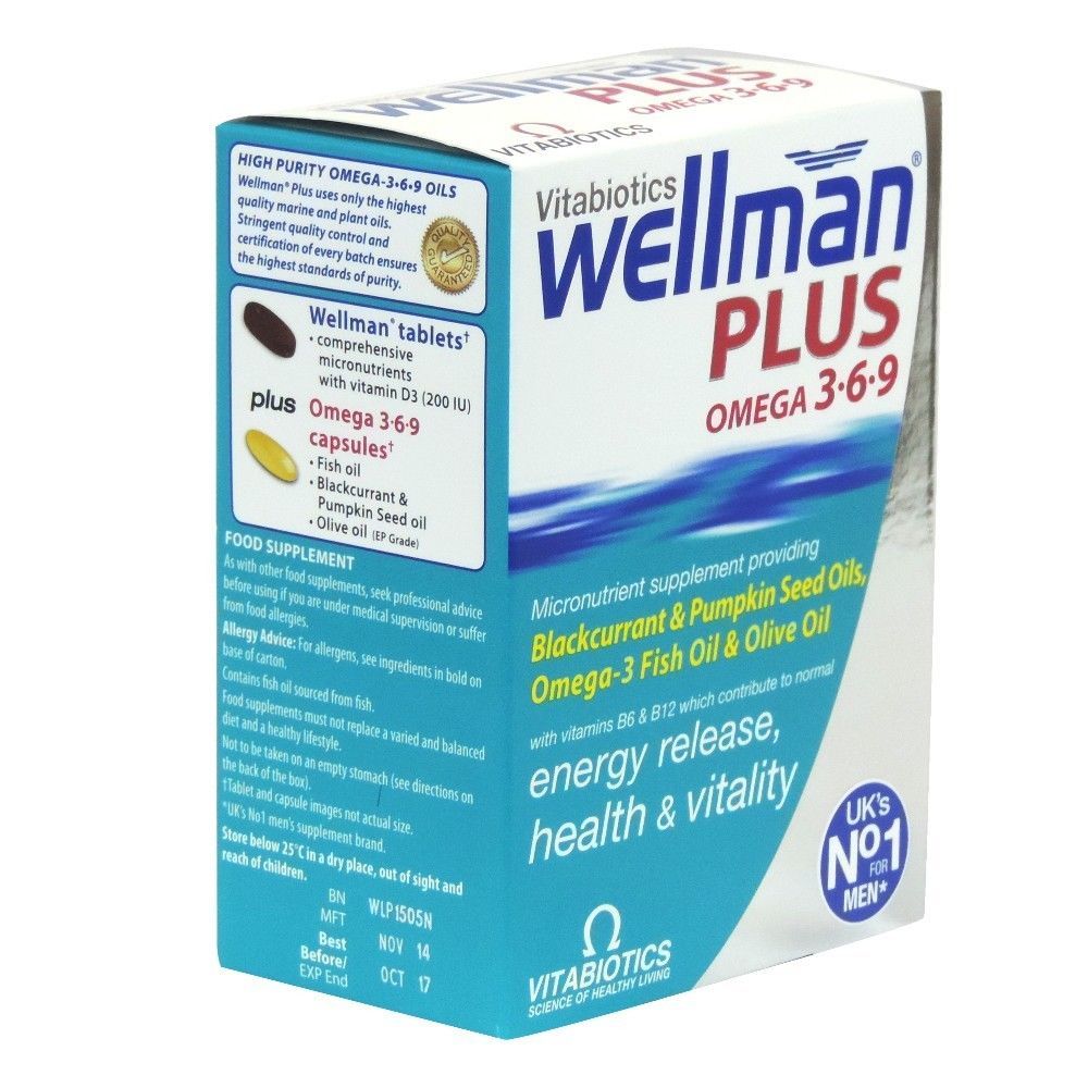 Vitabiotics Wellman Plus Omega 3∙6∙9 - 56 Tablets/Capsules