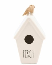 Rae Dunn Ceramic Birdhouse Perch Tapered Burlap Ribbon - £11.55 GBP