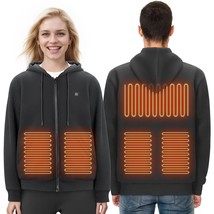 VEVOR Heated Hoodie Sweatshirt Zip Up Unisex with Battery for Men&Women L Black - $2,322.91 MXN