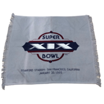 VTG Super Bowl XIX 1985 Stanford Stadium Throw Blanket SF 49ers 55&quot; x 60&quot; - £44.26 GBP