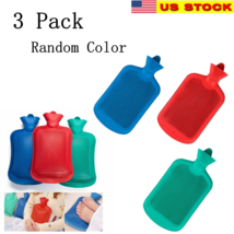 3x Rubber Heat Water Bag Hot Cold Warmer Relaxing Bottle Therapy Winter Thick - £18.94 GBP