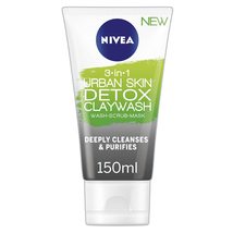 NIVEA 3-IN-1 Urban Skin Detox Clay Wash, 150ml, Detoxing Face Mask for All Skin  - £30.66 GBP