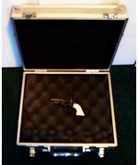 Silver tone GUN Handgun Case? Metal clad Strong Tool CASE gently pre-owned  - £23.88 GBP