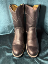 Justin Basics Women&#39;s Black Leather Roper Cowboy Western Boots Size 8B - $34.65