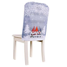 Christmas Cartoon Forest Snowflake Chairs Cover Decorative Supplies(Gray) - £3.15 GBP