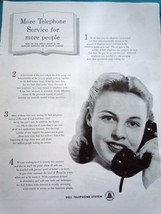 Bell Telephone System More Service For More People Magazine Advertisement 1947 - £11.71 GBP