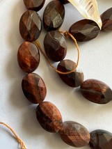 Faceted red tiger eye oval 10 x 16 mm beads  16&quot; strand - £5.80 GBP
