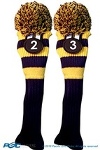 Majek #2 &amp; 3 Hybrid Combo Pack Rescue Utility Blue &amp; Yellow Golf Headcov... - $24.73