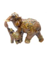 Large Size Mother Elephant With Calf Figurine Faux Wood Finished Resin F... - £17.28 GBP