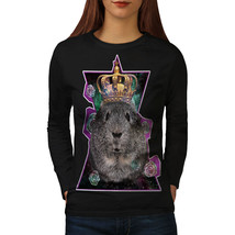 Wellcoda Guinea Pig King Womens Long Sleeve T-shirt, Cute Casual Design - £18.98 GBP
