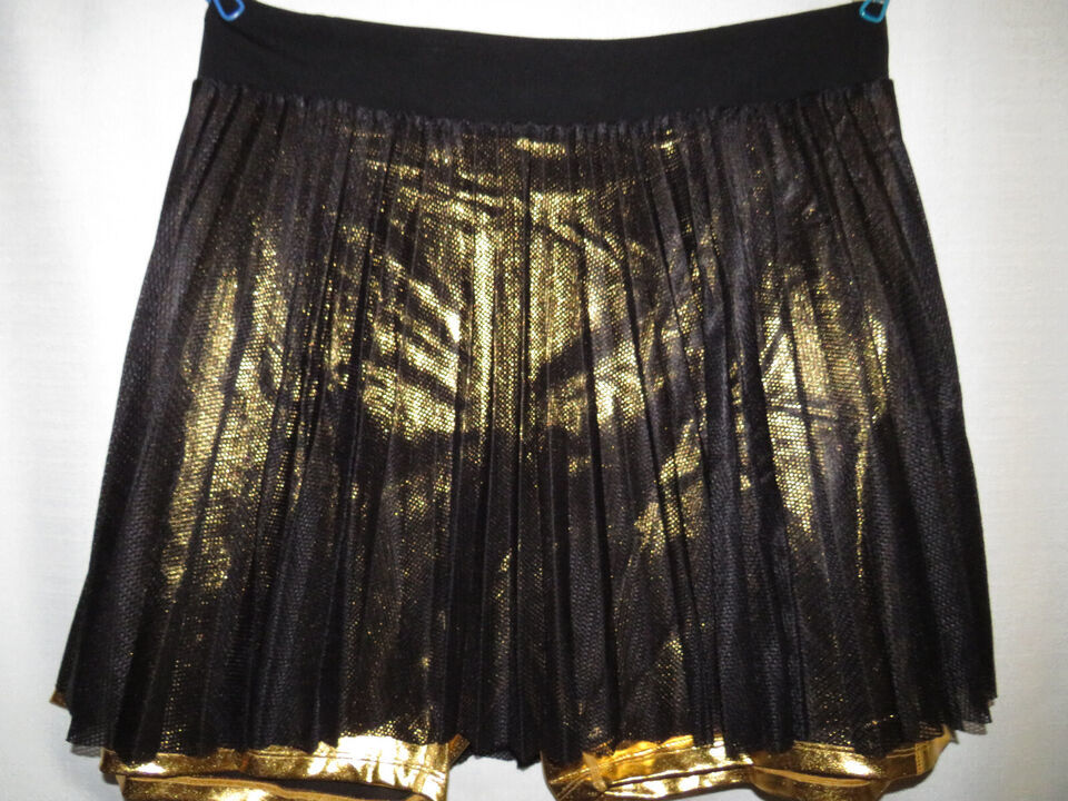 Primary image for Plus Size 3X Sports Illustrated Black/Gold Pleated Tennis Skort, Pocket, NWT