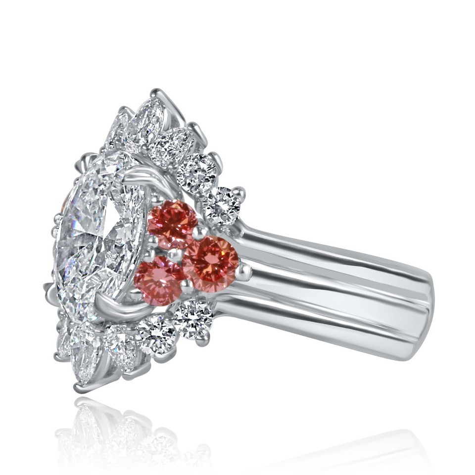 3.44 Ctw IGI Oval Cut D-VVS2 Lab Grown Diamond Bridal Rings Set 14K White Gold Item image 10