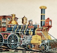 1961 The Wyoming Norris And Son Train Railroad Print Card Antique Litho ... - $34.99