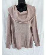 Dana Buchman Size L Womens Cowl Neck Long Sleeve Rose Pullover Sweatshir... - £11.25 GBP