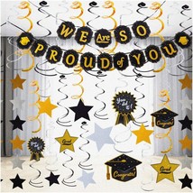 Celebrate &amp; Decorate Graduation Kit - 26 Hanging Swirls, String Banner &amp; More! P - £19.08 GBP