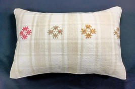 Kilim Pillow Cover 12x20 Turkish Handmade Sofa Couch Floor Lumbar Cushion E35 - $14.41