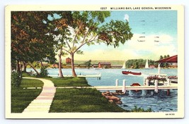 Postcard Williams Bay Lake Geneva Wisconsin Curt Teich Co. - £7.80 GBP