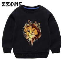   Kids Sweatshirts Lion  Cute Simba Graphic Children Hoodies Baby Pullover Cotto - £60.61 GBP