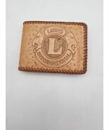 International Lions Club Tan Leather Wallet With The Lion Head Insigna - $25.97 CAD