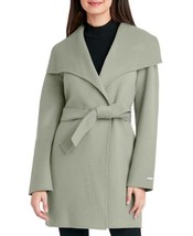 T Tahari women tie belt wing collar wool wrap coat in Sage - £102.26 GBP