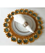 Placemats set of 4 Crochet, Sousplat, Handmade Crochet, Table decor, round, gift - £36.66 GBP