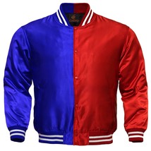 Nine baseball letterman college bomber jacket sports royal blue red - £55.08 GBP