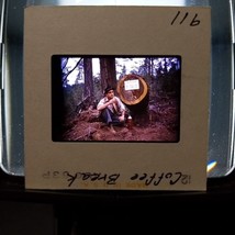 Funny Man At Work Coffee Break Logging Lumberjack &#39;63 Found Slide Kodachrome - £15.69 GBP