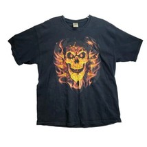 Flamming Skull Rib Cage Graphic Tee Shirt Vintage XL  - Rare Find! - £11.03 GBP