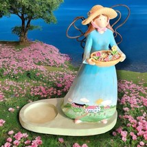 Russ Berrie Country Gatherings Angel Figurine Candle Holder w Flowers No... - $8.81
