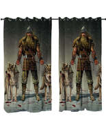 Cool Mens Art Mountain Viking and Wolves Curtain - $78.00 CAD+