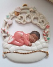 2002 Lenox Babys First Christmas Ornament  African American Black Sleeping Candy - $19.99