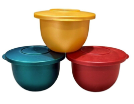 3 Tupperware Impressions Holiday Bowls Jewel Tones 3621 - 550ml - 2 1/4 Cup VTG - $12.49