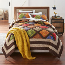 3PC Brylane Home Ginger Patchwork Full/Queen Quilt Set - £196.61 GBP