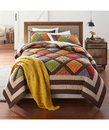 3PC Brylane Home Ginger Patchwork Full/Queen Quilt Set - £197.51 GBP