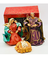 Fabric Mache Nativity Holy Family Baby Jesus Mary Joseph Home for the Ho... - £27.94 GBP