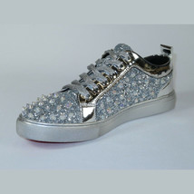 Mens Fancy Shoes By FIESSO AURELIO GARCIA, Spikes Rhine stones 2413 Silver image 4