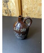 Vintage Glazed Pottery Jar / Jug &quot;Lay Off This Old Man&#39;s Stuff&quot; w Cork L... - €21,30 EUR