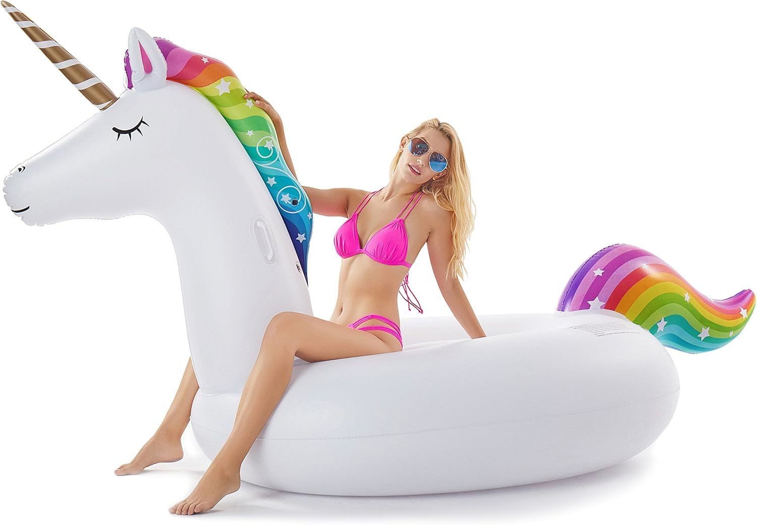 Jasonwell Giant Inflatable Unicorn Pool Float Floatie Ride On With Fast ... - $51.99